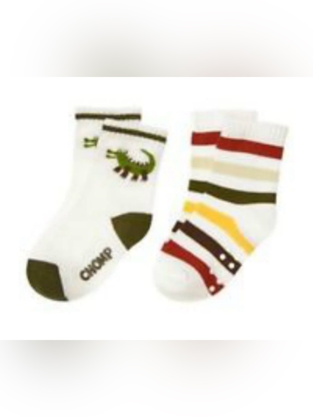 NWT Gymboree Outback Adventure 2pk Socks Alligator & Stripe Crew Socks